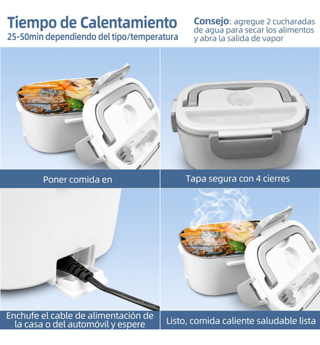 Lonchera Eléctrica 3 En 1 Fiambrera Calentador Portátil 1.5l