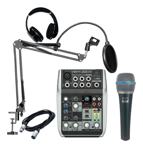 Kit Radio Grabacion Behringer Consola Usb + Microfono + Acc