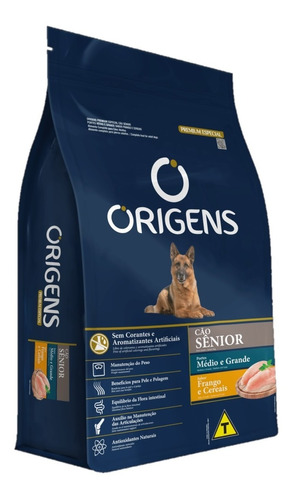 Ração Cães Senior Méd. E Grandes Frango Cereais 15kg Origens