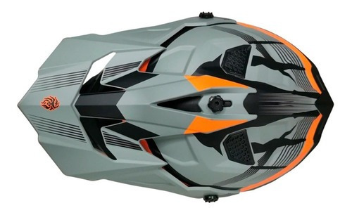Imagen 7 de 7 de Casco Para Motociclista Cross X4-go Kov Verde Naranja Dot Color Verde-naranja Tamaño Del Casco S