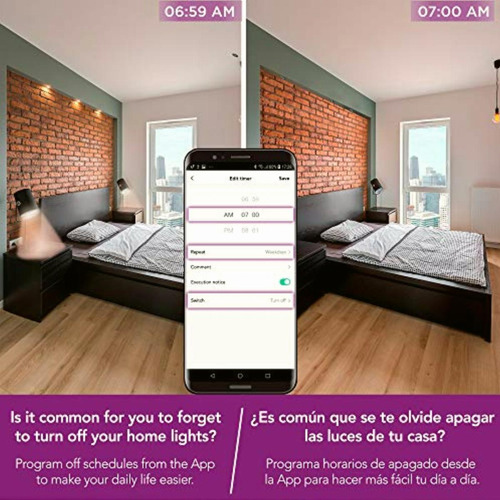 Foco Inteligente Wifi, Multicolor Rgb