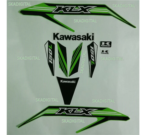 Kit Completo De Calcomanías Kawasaki  Klx