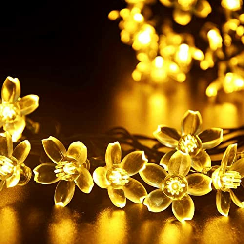 Cadena De Luces De Hadas De Flores, 100 Led, 33 Pies, D...