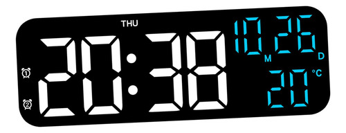 Reloj Despertador Digital Led, Luz Ajustable De 3 Azul