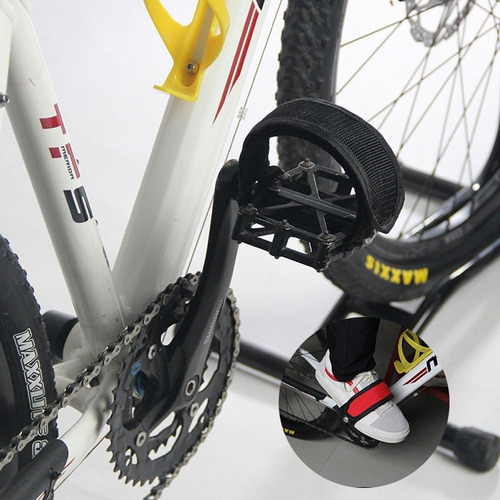 1 Correos De Pedal De Bicicleta, Correas De Los Pies Negros