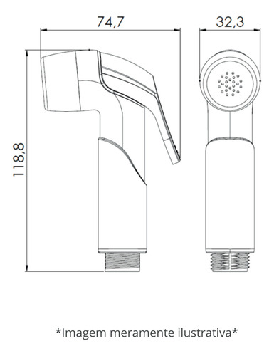 Kit Ducha Higiênica Com Suporte Branco Acabamento Brilhante Durín