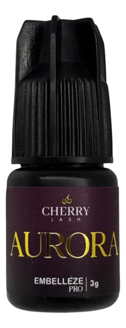Cola Aurora Cherry Lash Adesivo Para Extensão de Cílios 3ml Preto Profissional Alta Retenção