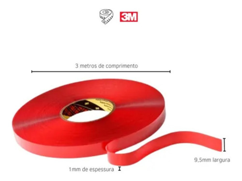 Kit Com 5 Fitas Dupla Face Aderente 3m Original