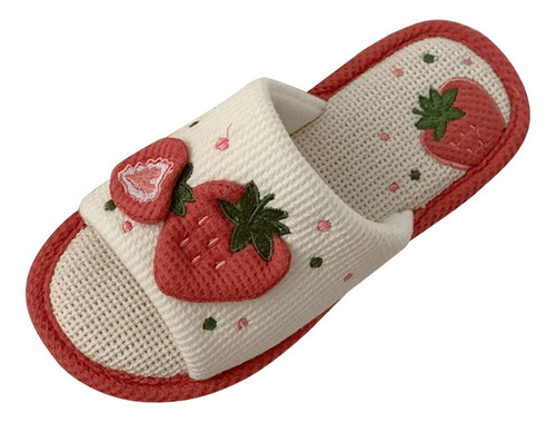 Pantuflas De Fresa For Mujer, Pantuflas For El Hogar,