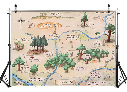 Telón De Fondo De Mapa Del Bosque De 100 Acres, Mapa Del Tes