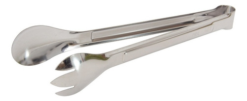 Pegador Multiuso Saladas Pães Aço Inox Profissional 20cm Cor Prateado