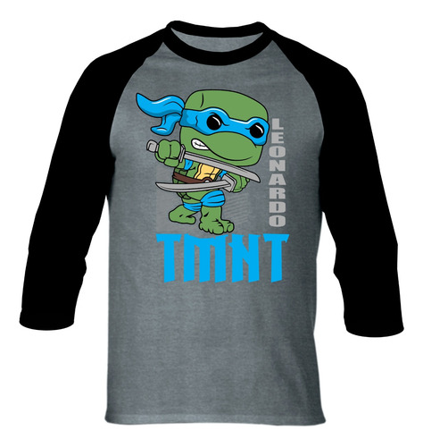 Camiseta Leonardo Tortugas Ninja Camibuso Raglan Series Pop