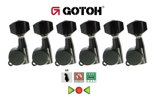 Tarraxas Gotoh Sg381-07r-b (6 Reverse Em Preto Sólido)