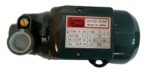 Bomba De Agua Periférica 1/2 Hp Marca Topper Gs