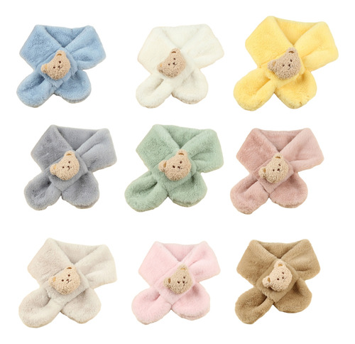 Cartoon Bear Baby Scarf Soft Plush Winter Neck Warmer Fashio