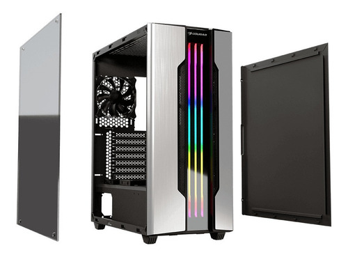 Imagen 7 de 7 de Gabinete Gamer Cougar Gemini M Silver Gray Rgb Crist Templad