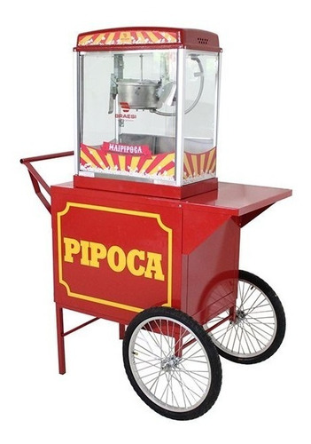 Carrinho De Pipoca Elétrico + Pipoqueira Braesi 220v