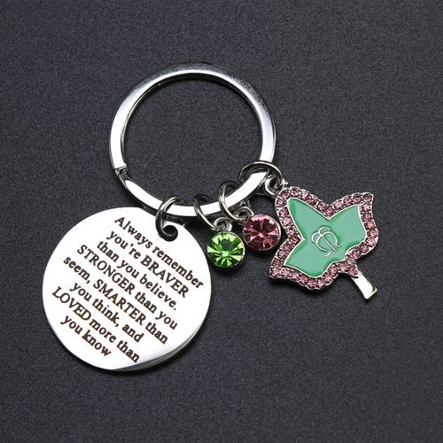 Llavero De Regalo De Hermandad Rosa Y Verde Para Mujeres Color