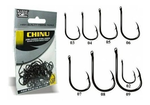 Anzol Marine Sports Chinu Black Nickel 04 C/ 50 Unidades