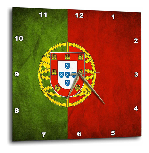3drose Reloj De Pared Con Bandera De Portugal, 10.0 X 10.0 I