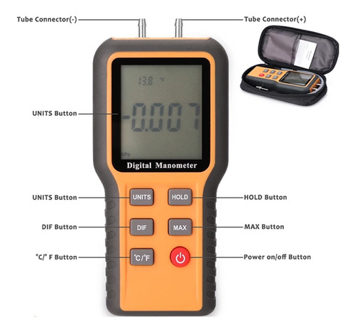 Manómetro Digital Portátil Profesional+vacuómetro.