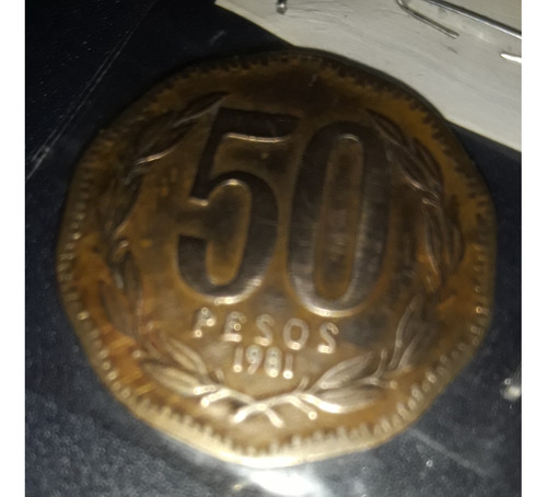 Moneda 50 Pesos 1981 Chile Km 219