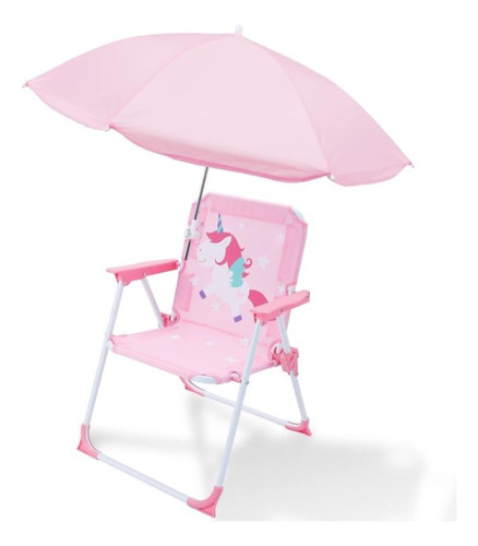 Silla Playa Infantil Diseño Unicornio Resistente + Sombrilla