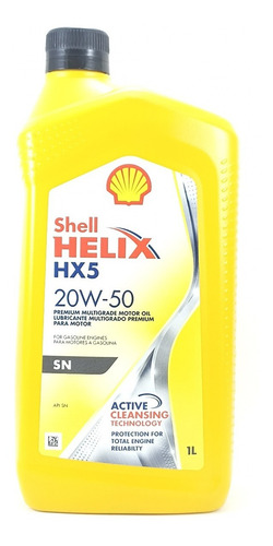 Imagen 1 de 3 de Aceite 20w50 Hx5 Shell Helix X Litro