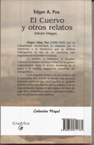 El Cuervo Y Otros Relatos Edgard Alan Poe Libro Nuevo
