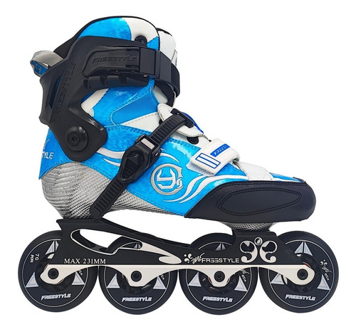 Patin Freestyle Yjs Celeste/negro Carbono