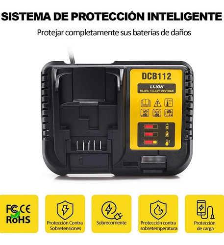 Cargador Para Batería Dewalt Li-ion 10.8v 14.4v 18v Dcb112