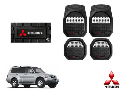 Tapetes 4pz Charola 3d Logo Mitsubishi Montero 2004 A 2007