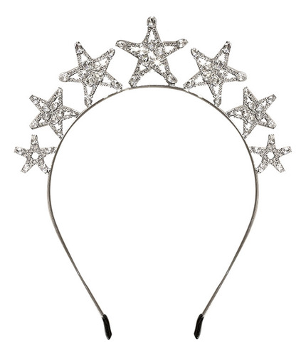 Diadema De Novia En Forma De C, Estrella Brillante, Pelo Con