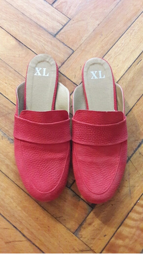 Zapatos Tipo Slipper Talle 38 Rojo 