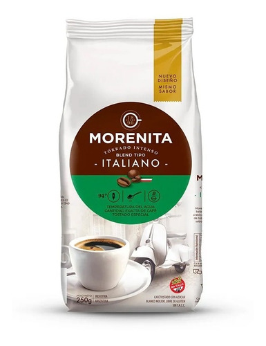 Cafe La Morenita Torrado Intenso Italiano X250g Sin Tacc