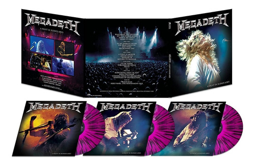 Megadeth A Night In Buenos Aires Lp 3vinilos Color Morados 