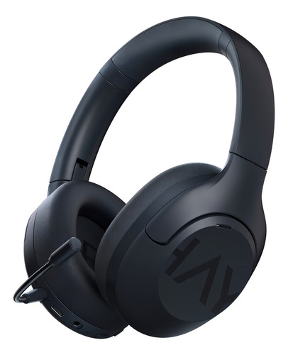 Fones de ouvido Haylou S30 Pro Anc para jogos sem fio/com microfone, Bluetooth 5.4, chamadas viva-voz, cancelamento adaptativo de ruído - 43 db, controlador de 40 mm, reprodução de 80 h, azul escuro - Excelente (Recondicionado)