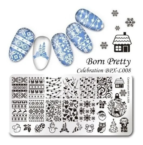 Placa Stamping Sello Acero Born Pretty Fcnails Insumos 