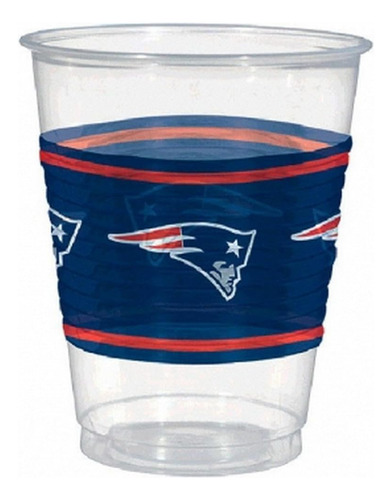 Vasos De Plástico New England Patriots De 16 Oz. (25 U...