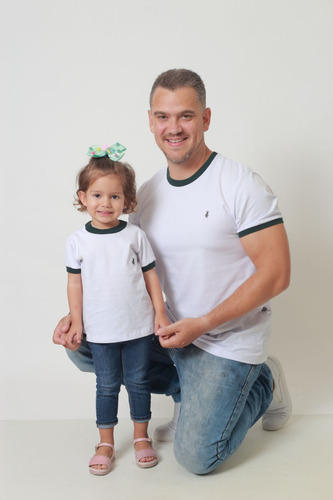 Kit Camisetas Ringer Branca Tal Pai Tal Filha 