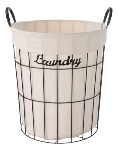 Canasto Organizador Laundry Con Rejillas De Aluminio 30x40cm