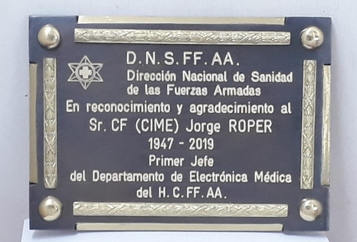 Imagen 2 de 4 de Placa De Bronce Para Homenaje