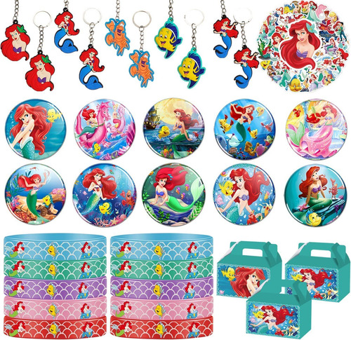 Juego De 90 Piezas De Recuerdos De Fiesta De Sirenita Ariel