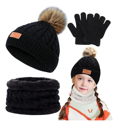 Juego De Gorro De Invierno Para Niños, Gorro Con Pompón