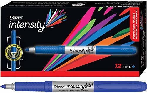 Intensidad Bic Marcadores Permanentes, Fine Point, Azul, 12-