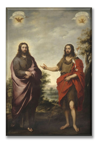 Cuadro Canva San Juan Bautista Señalando A Jesus 60*90 Cm