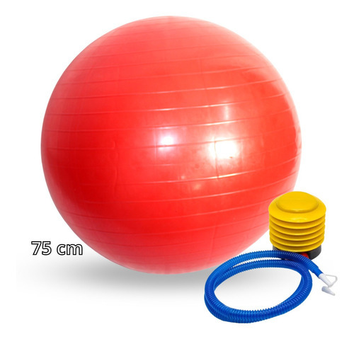 Bola Fitness Para Pilates De Ginástica Vermelha 65 Cm Cor Vermelho