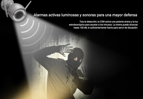 Imagen 3 de 10 de Kit Inalambrico Ezviz Camara Ip 1080p C3w Wifi Luz Audio