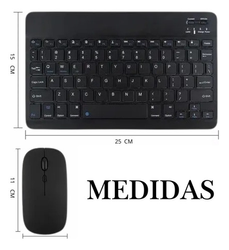 Teclado Mouse Bluetooth Compatible Tab A9+ 11 Negro Negro