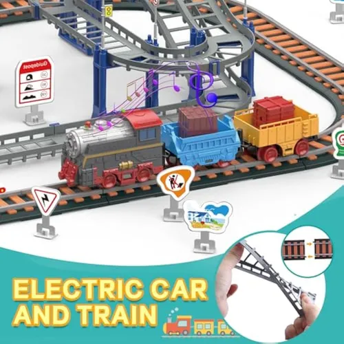 Juego De Pista De Tren De Juguete, Juego De Autos
